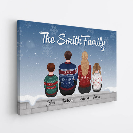 1464CUS2 personalized the smith family canvas