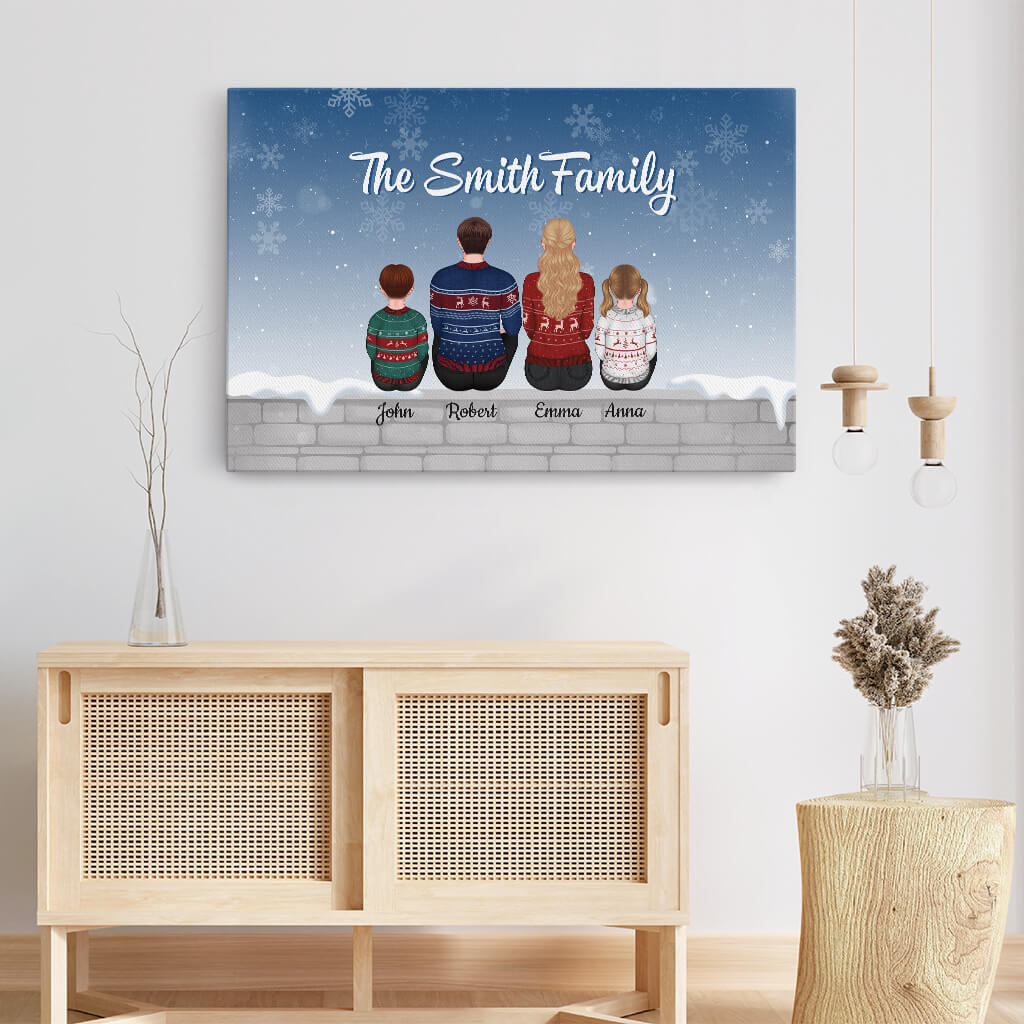1464CUS3 personalized the smith family canvas