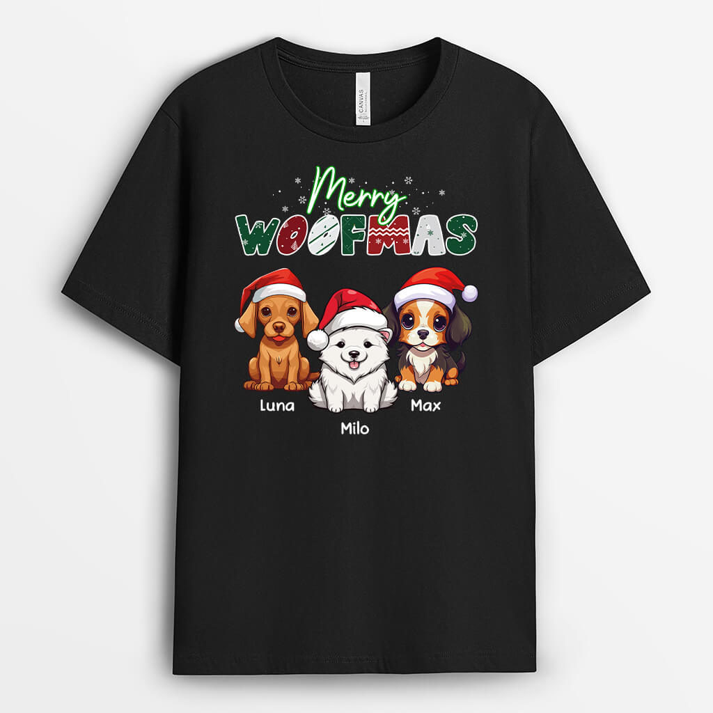 1466AUS1 personalized merry woofmas t shirt