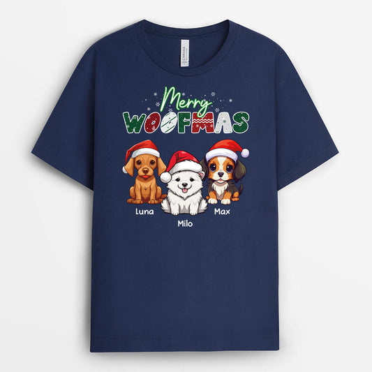 1466AUS2 personalized merry woofmas t shirt