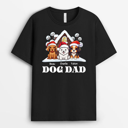 1467AUS1 personalized dog mom dog dad christmas house t shirt
