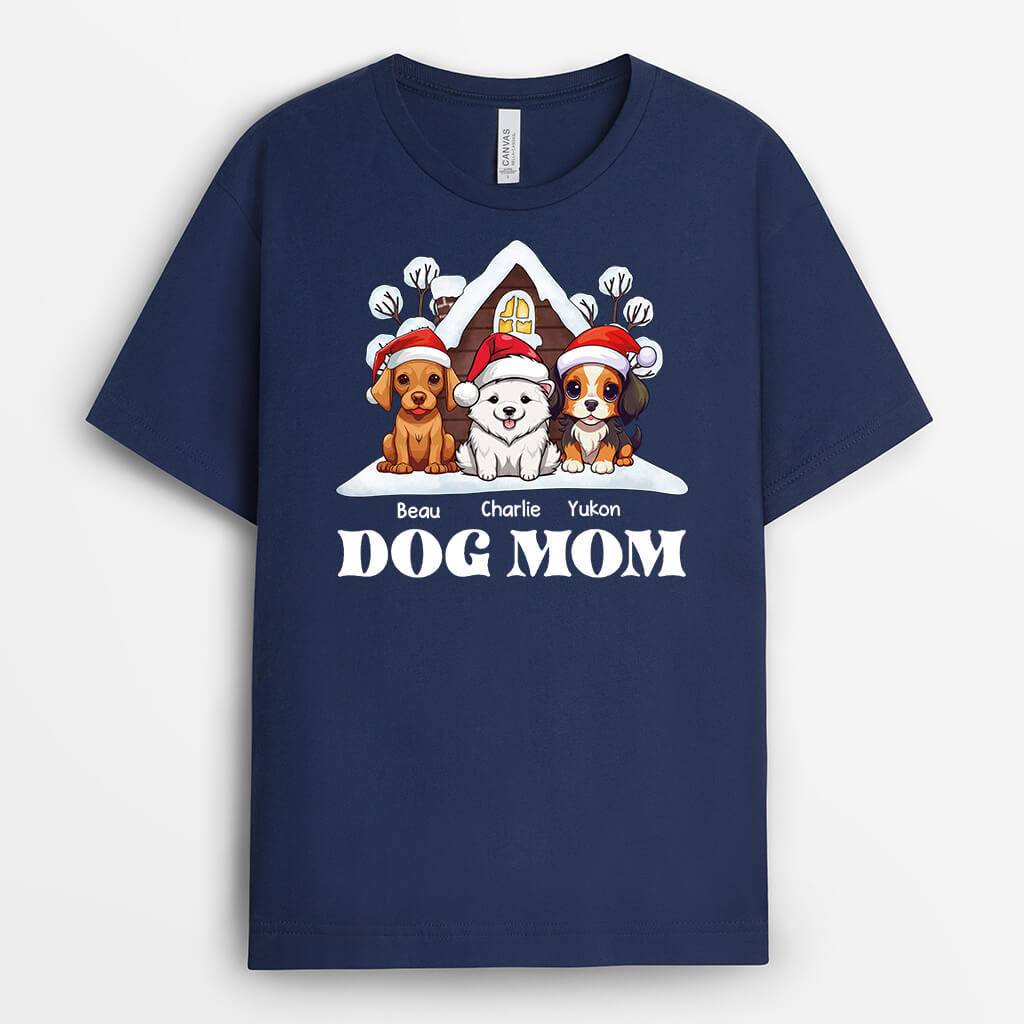 1467AUS2 personalized dog mom dog dad christmas house t shirt