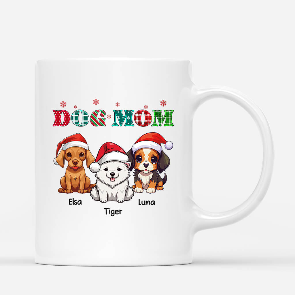 1468MUS1 personalized dog mom dog dad snowflake mug