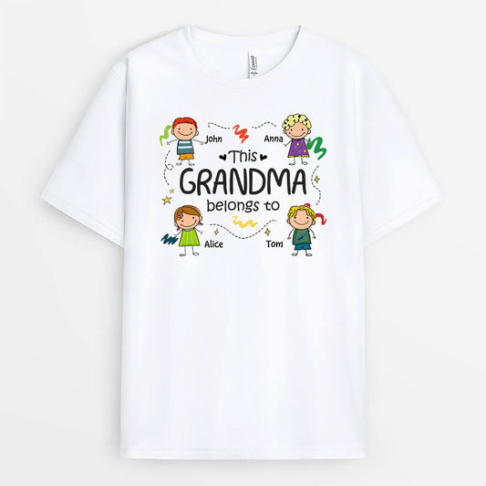 1469AUS1 personalized this grandma belongs to t shirt