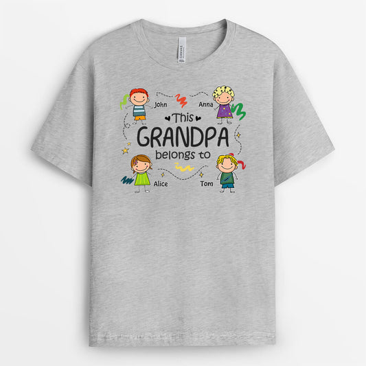 1469AUS1 personalized this grandpa belongs to t shirt
