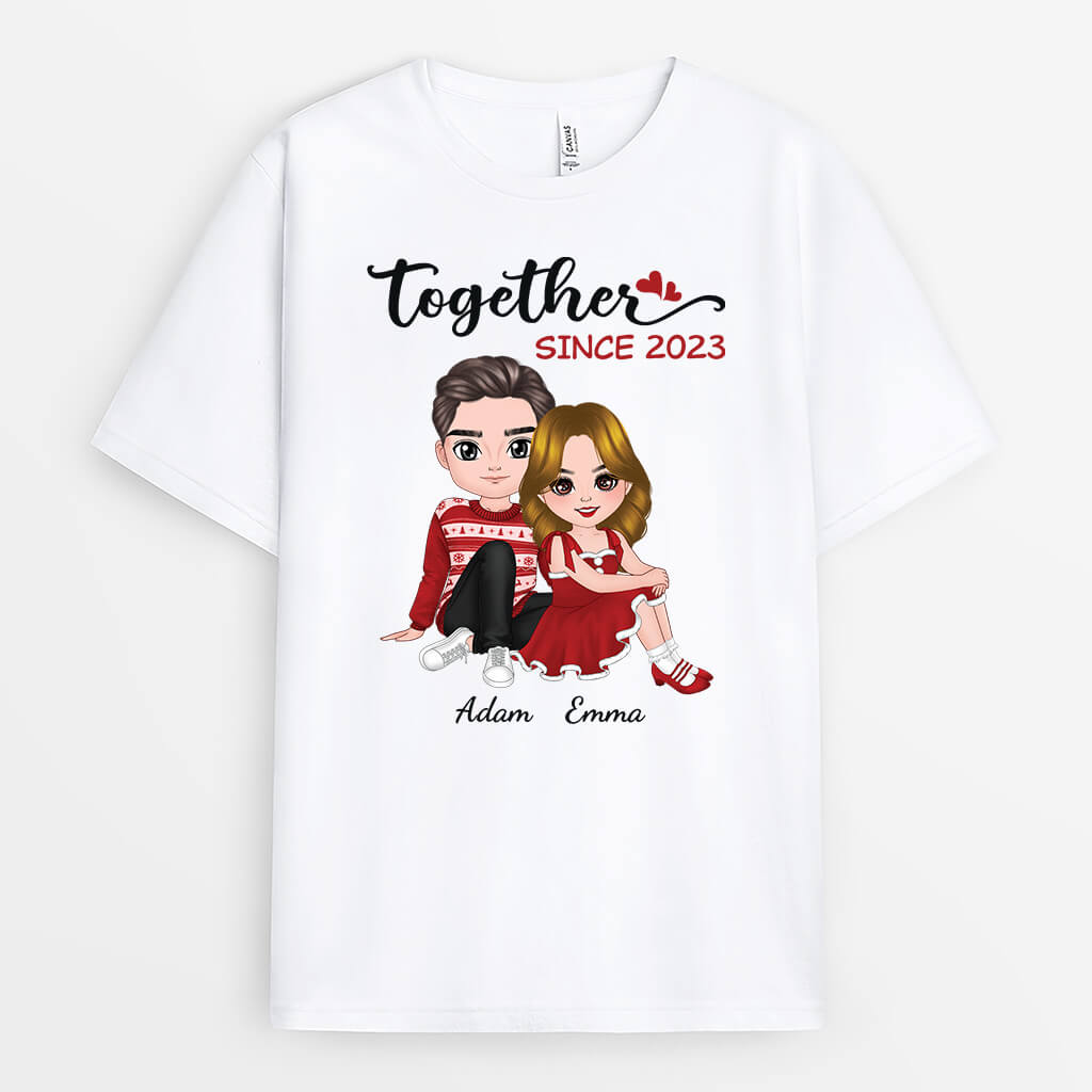 1470AUS1 personalized together since christmas t shirt