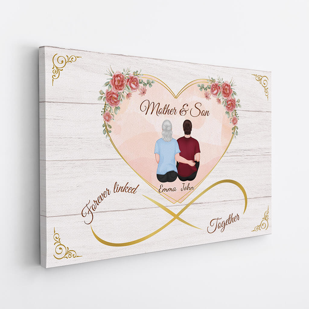 1478CUS2 personalized mother and daughters forever linked together canvas