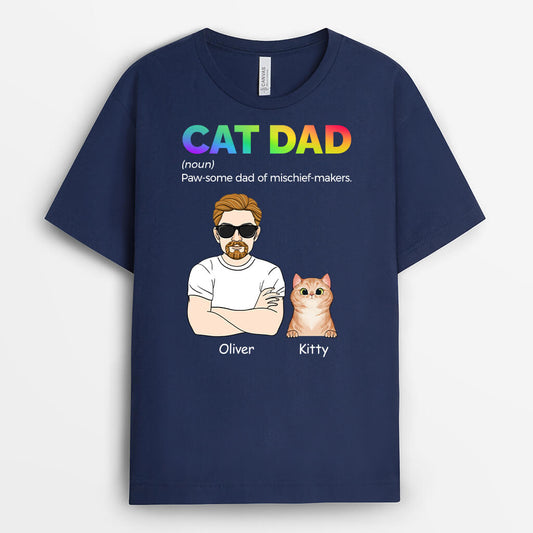 1480AUS2 personalized cat dad dad of mischief makers t shirt