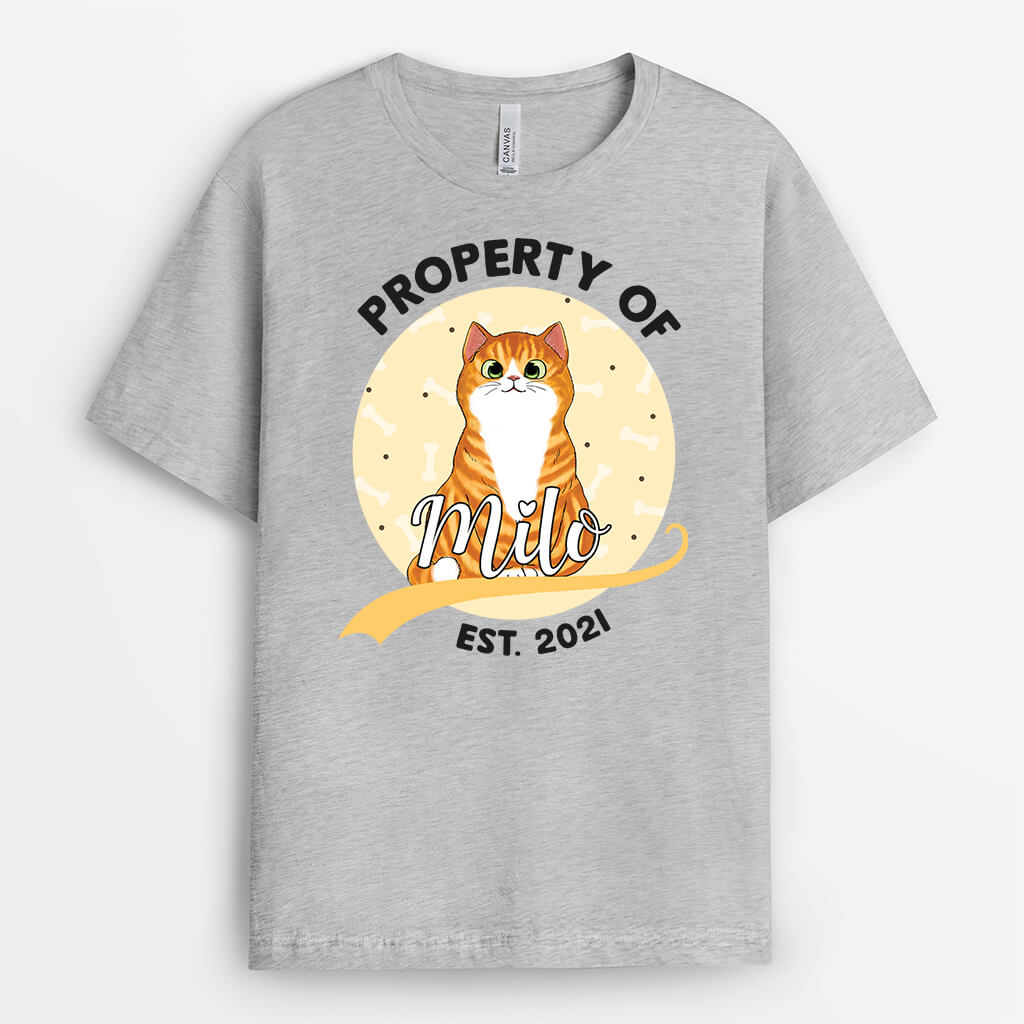 1483AUS2 personalized cat property t shirt