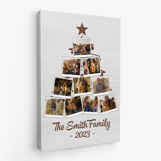 1490CUS2 personalized family christmas tree canvas