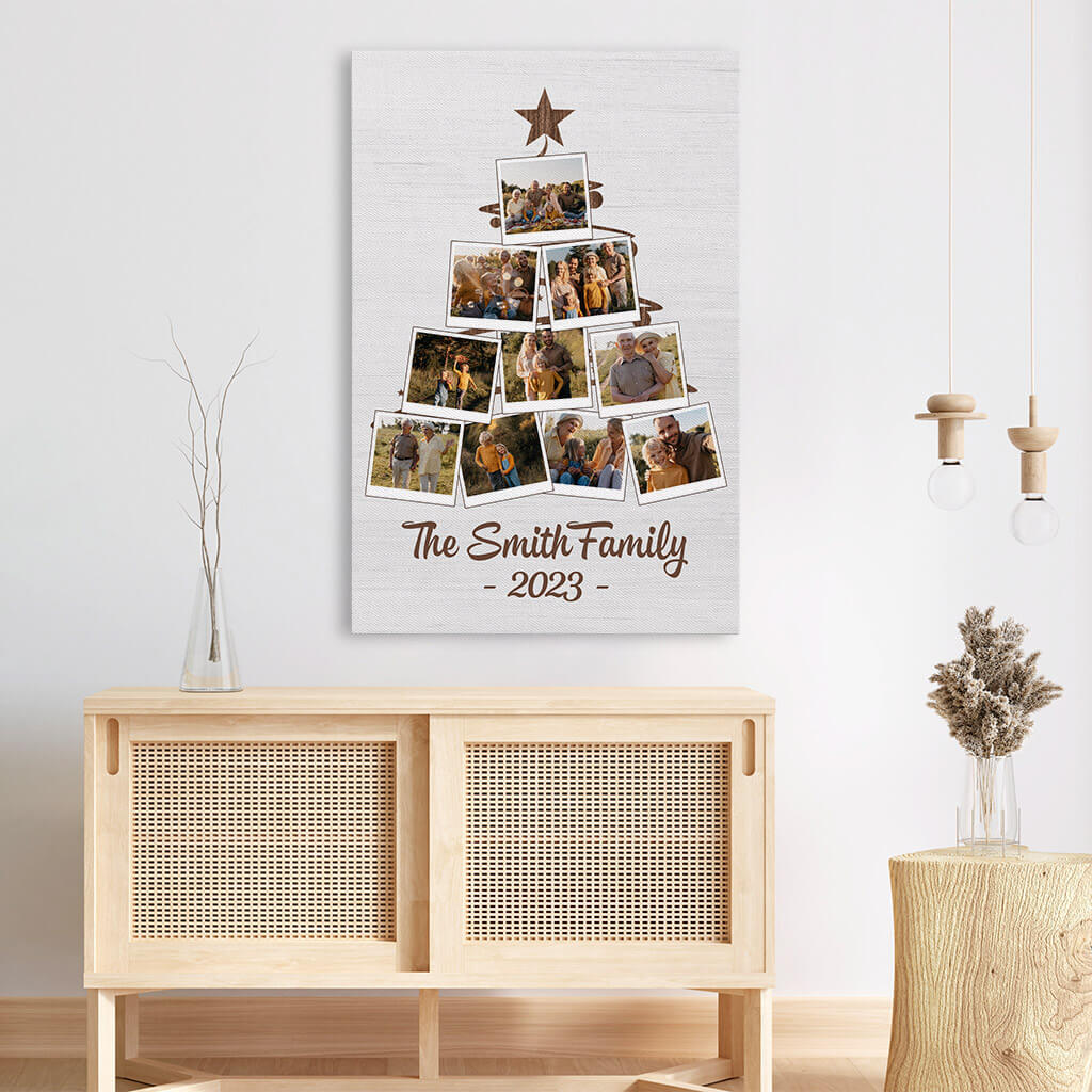 1490CUS3 personalized family christmas tree canvas