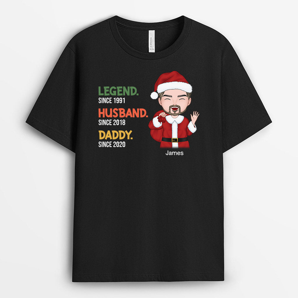 1492AUS1 personalized legend husband daddy grandpa christmas t shirt