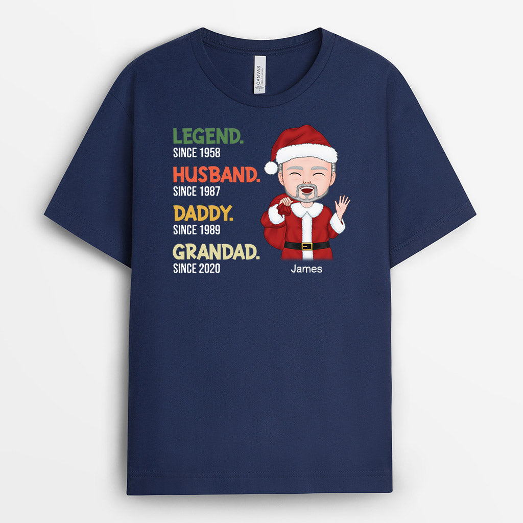 1492AUS2 personalized legend husband daddy grandpa christmas t shirt