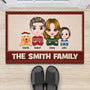 1494DUS2 personalized the family christmas doormat