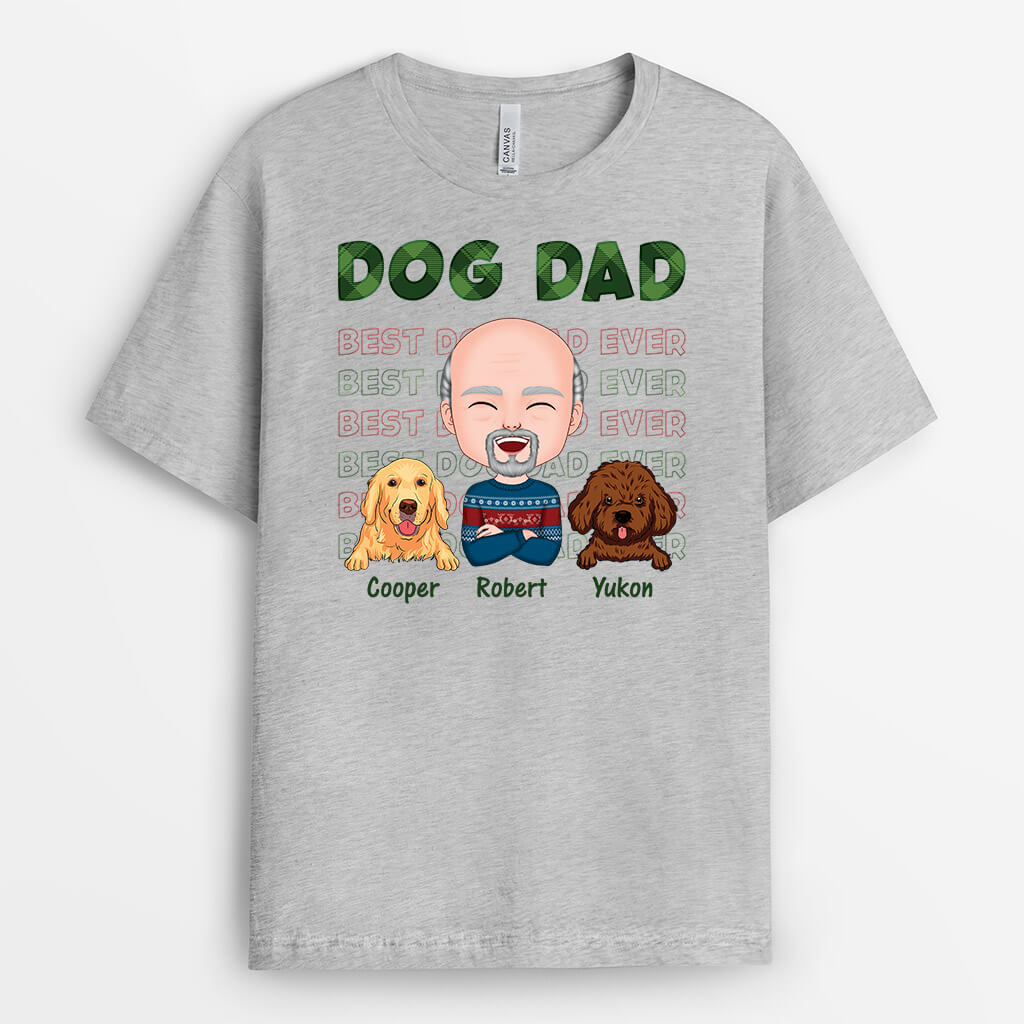 1496AUS2 personalized dog dad christmas t shirt