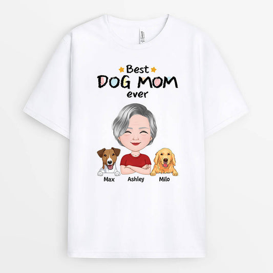 1501AUS1 personalized best dog mom ever t shirt