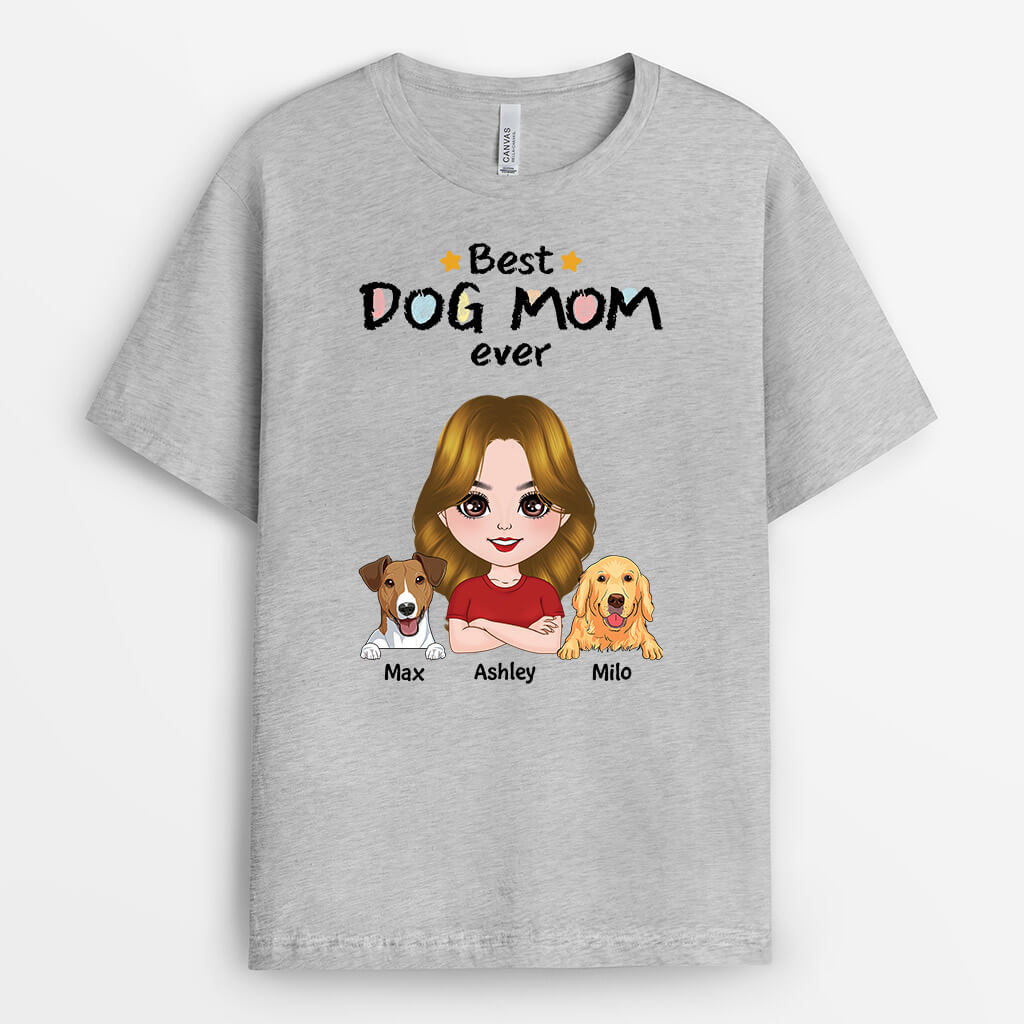 1501AUS2 personalized best dog mom ever t shirt