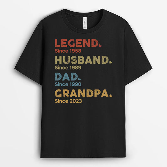 1503AUS1 personalized legend husband dad and papa since t shirt
