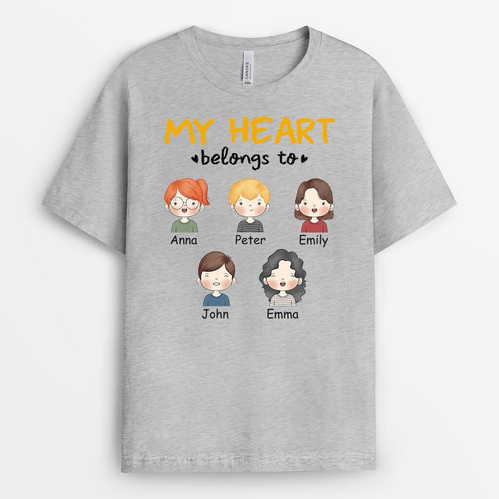 1505AUS1 personalized my heart belongs to t shirt