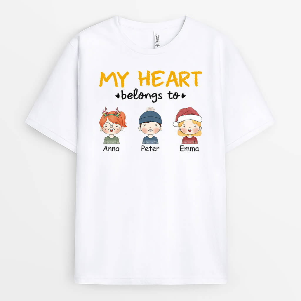 1505AUS2 personalized my heart belongs to t shirt