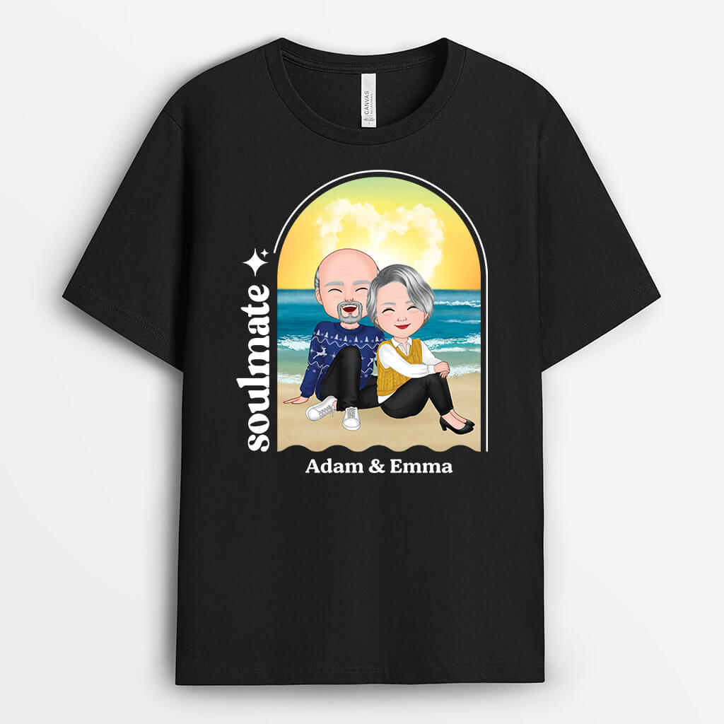 1511AUS1 personalized soulmate on the beach t shirt