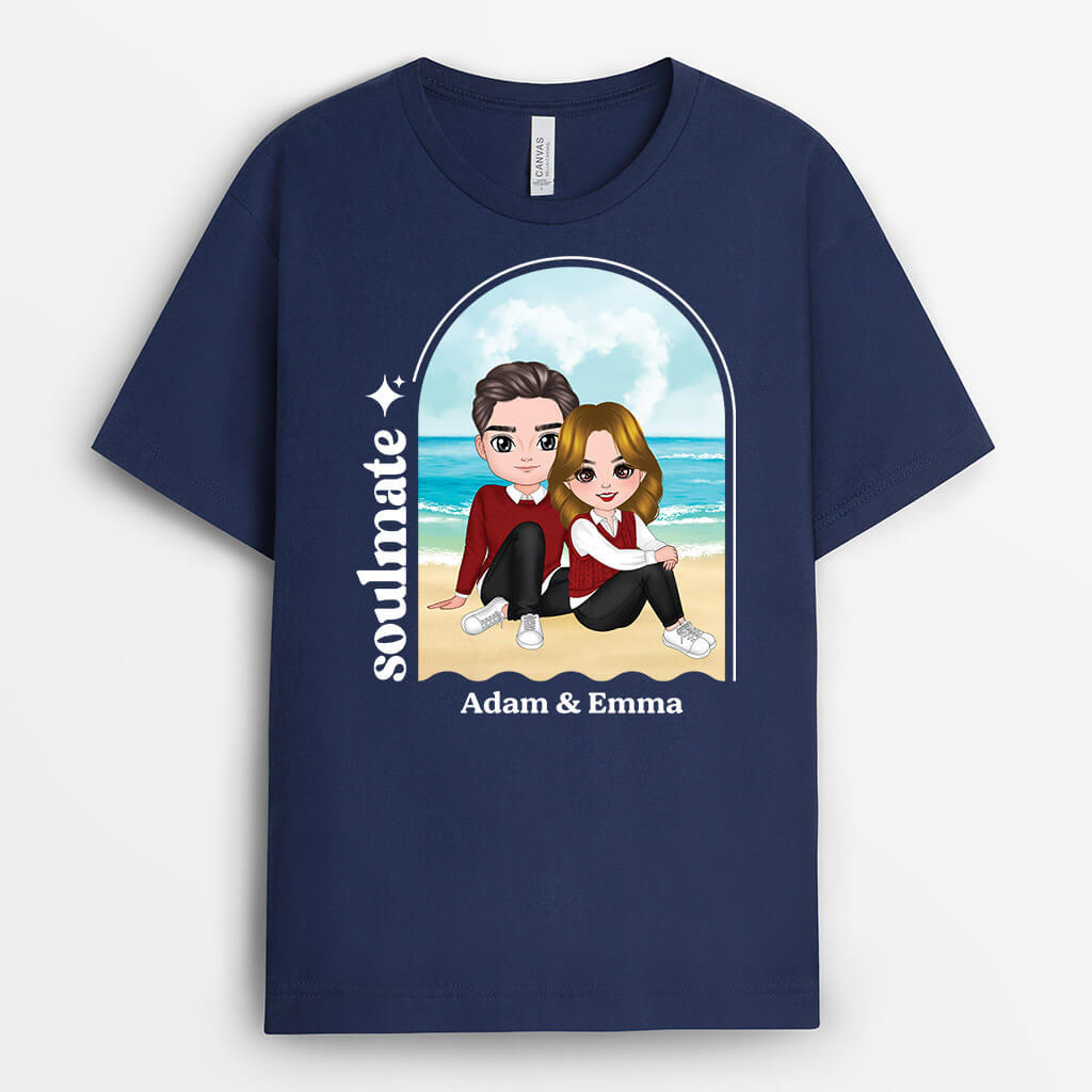 1511AUS2 personalized soulmate on the beach t shirt