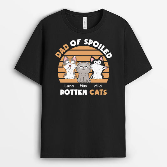 1512AUS1 personalized mom of spoiled rotten cats t shirt
