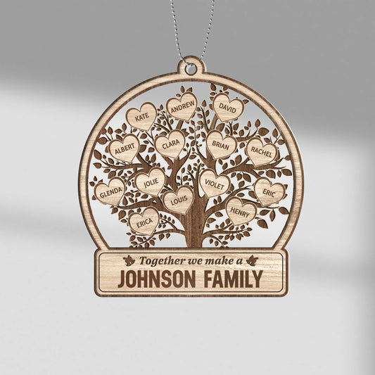 1513OUS1 personalized together we make a family tree ornament