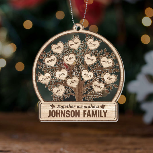 1513OUS2 personalized together we make a family tree ornament