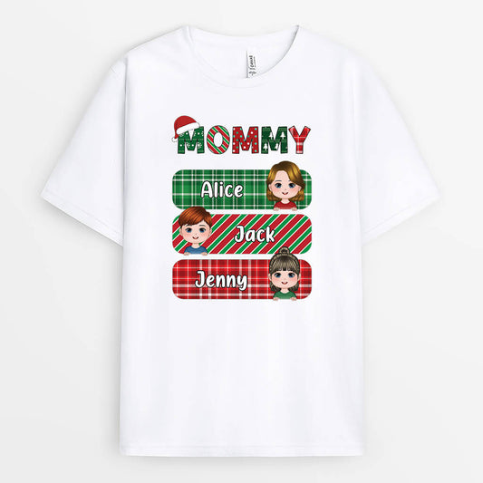1515AUS1 personalized grandma with kids christmas t shirt