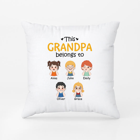 1517PUS1 personalized this grandad belongs to kids pillow