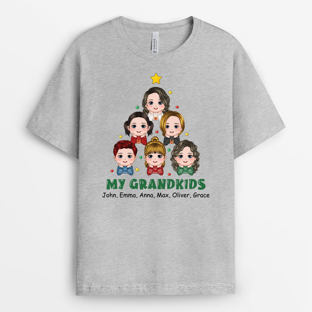 1519AUS2 personalized my grandkids christmas tree t shirt