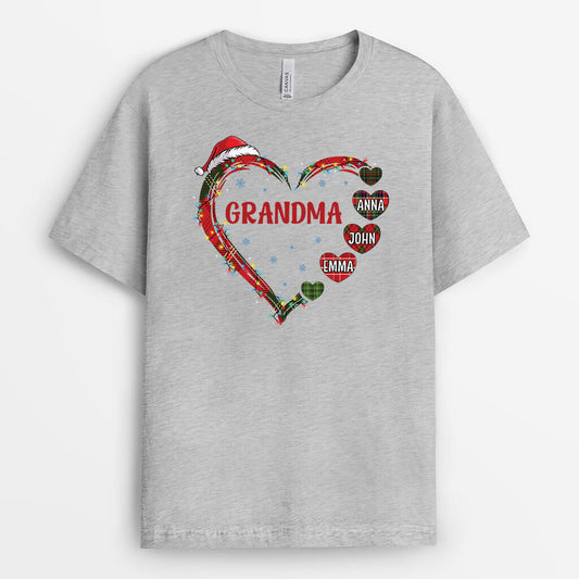 1520AUS2 personalized grandma christmas heart t shirt