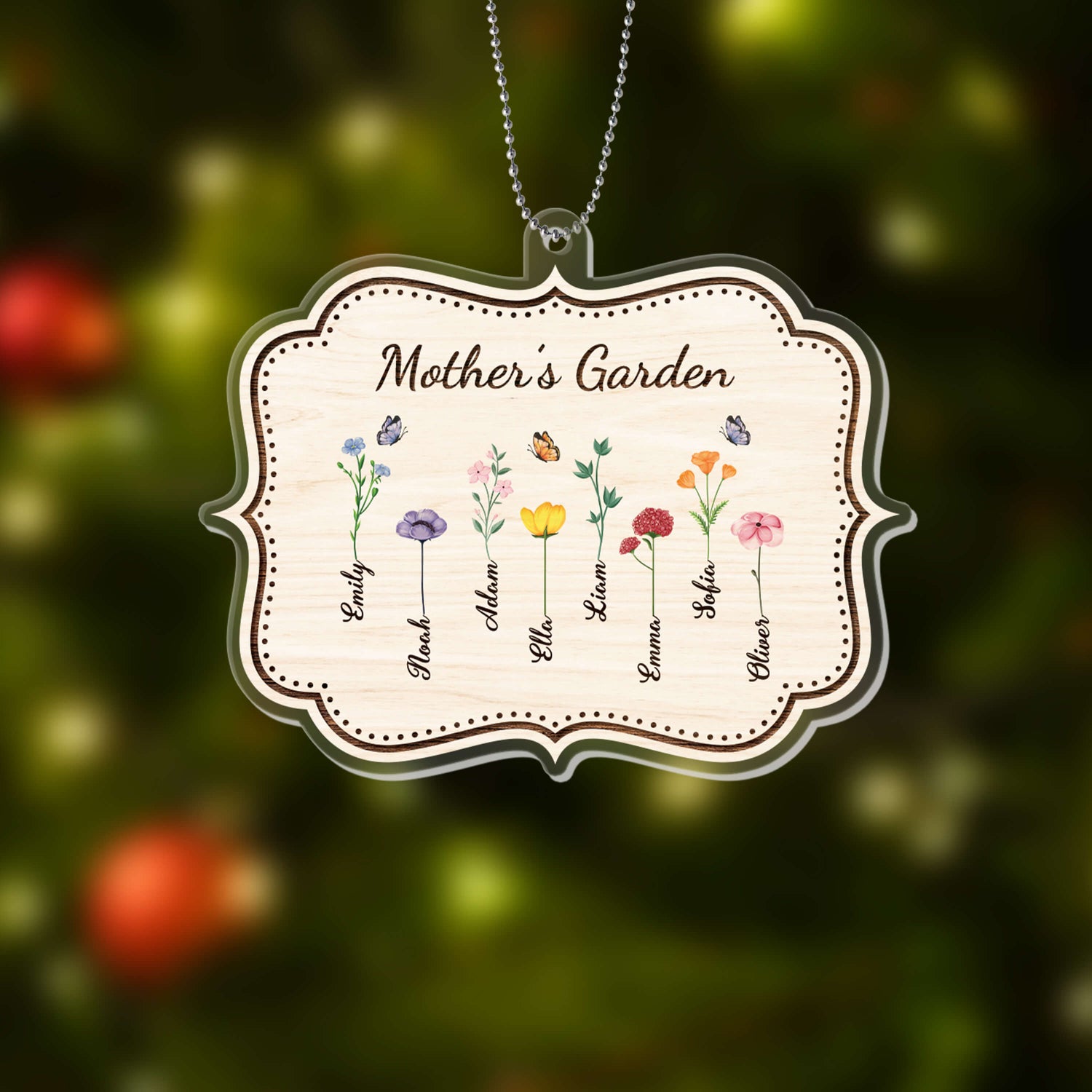 1528OUS2 personalized grandmas garden ornament