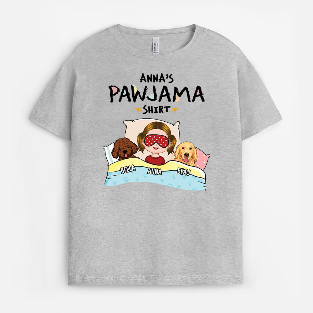 1529AUS1 personalized pawjama with dog kid t shirt