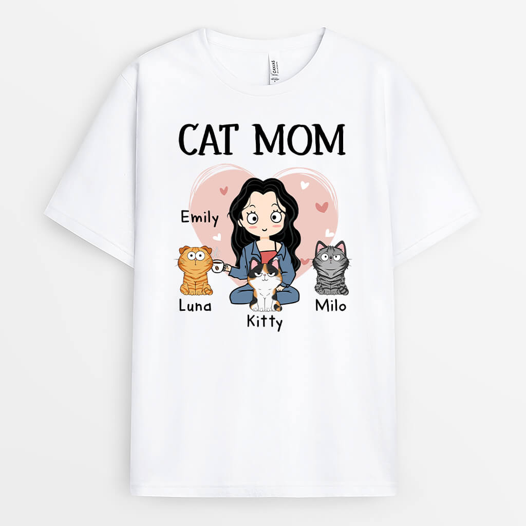 1531AUS1 personalized cat mom t shirt
