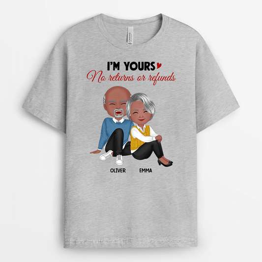 1533AUS2 personalized im yours no returns or refunds couple christmas t shirt