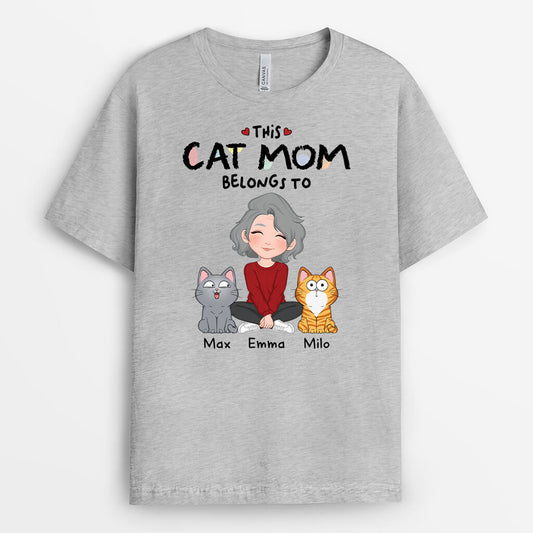 1536AUS2 personalized this cat mom belongs to t shirt
