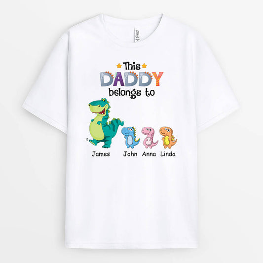 1539AUS1 personalized this daddy grandpa belongs to dinosaurs t shirt