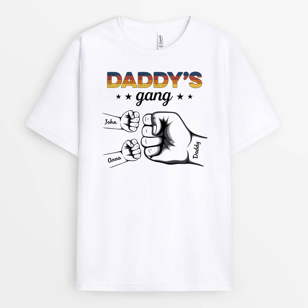 1540AUS1 personalized daddys gang with punch t shirt