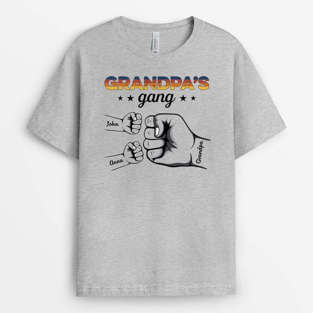 1540AUS2 personalized daddys gang with punch t shirt