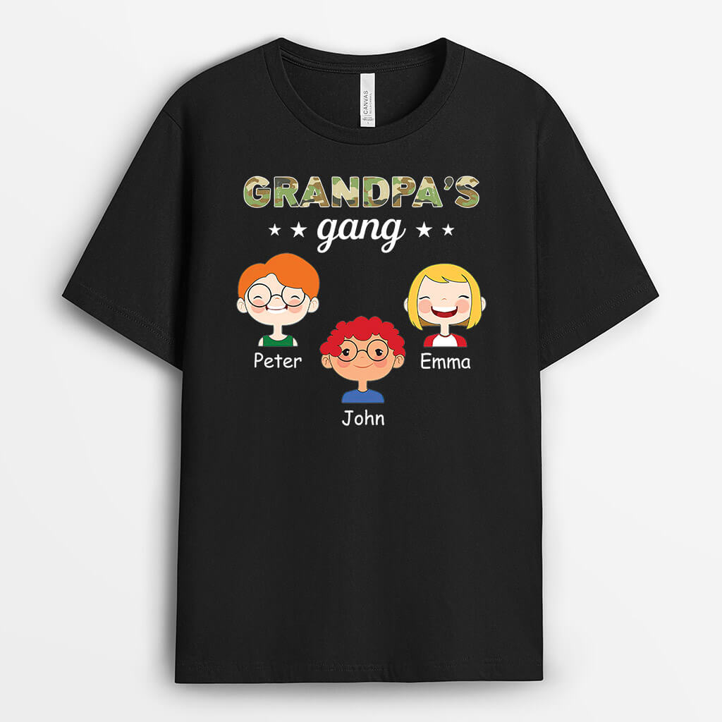 1541AUS2 personalized daddys gang with kids t shirt