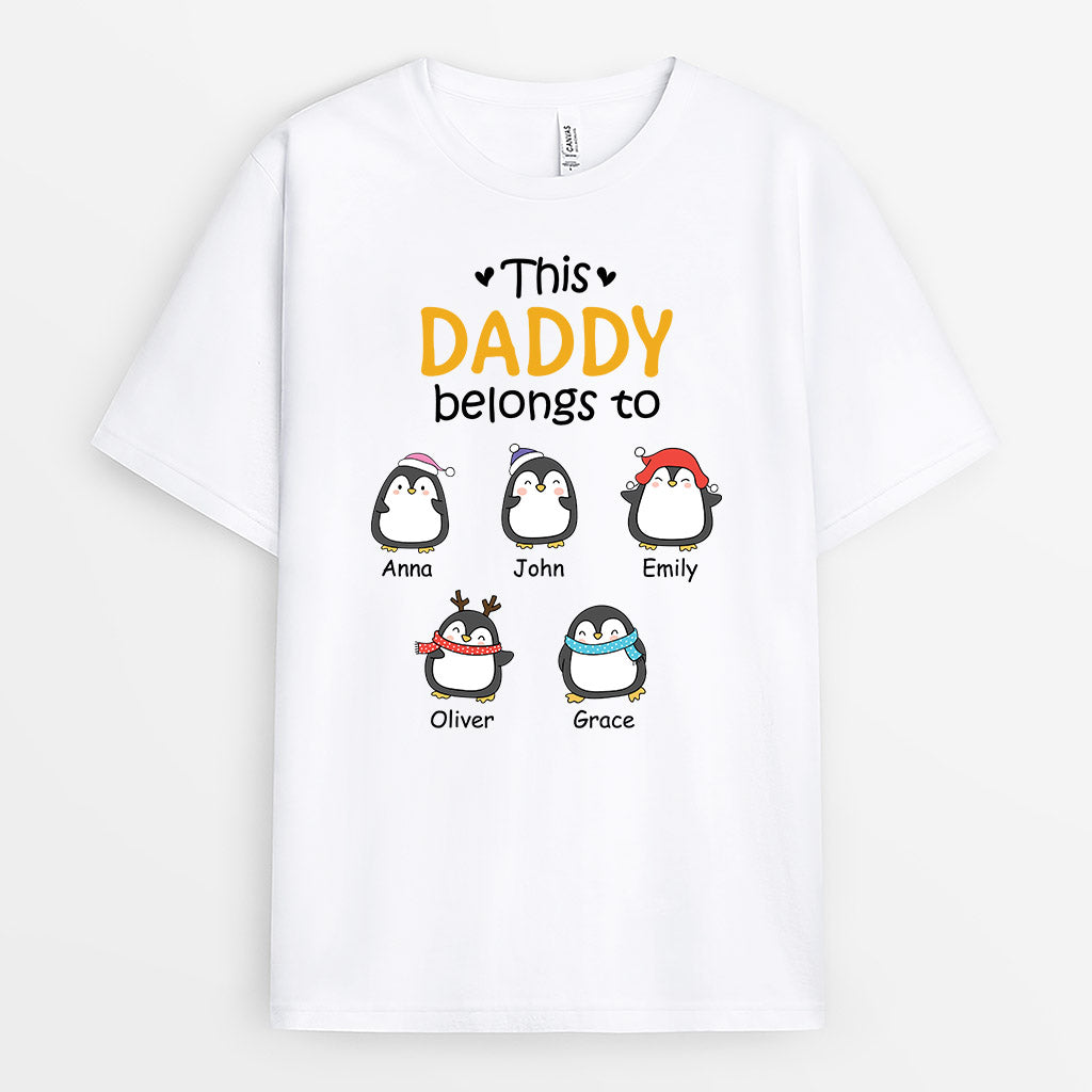 1542AUS1 personalized this daddy grandpa belongs to penguin t shirt