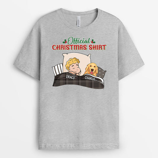 1543AUS1 personalized official christmas outfit with dogs t shirt