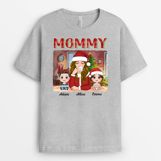 1545AUS2 personalized grandma sipping christmas t shirt