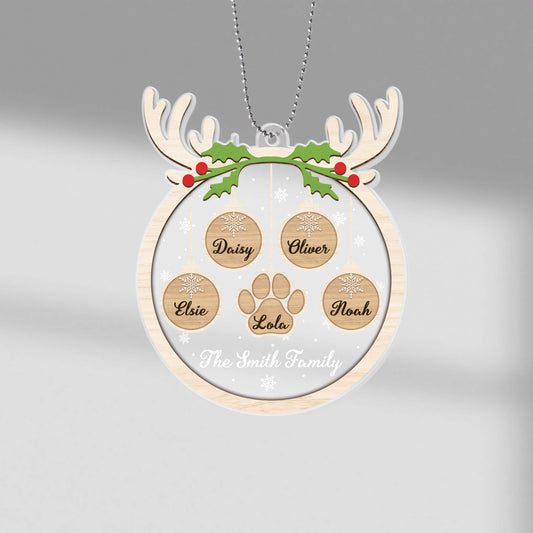 1546OUS1 personalized the family reindeer horn ornament