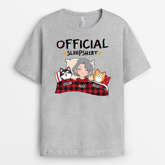 1548AUS2 personalized official sleepshirt with cat t shirt