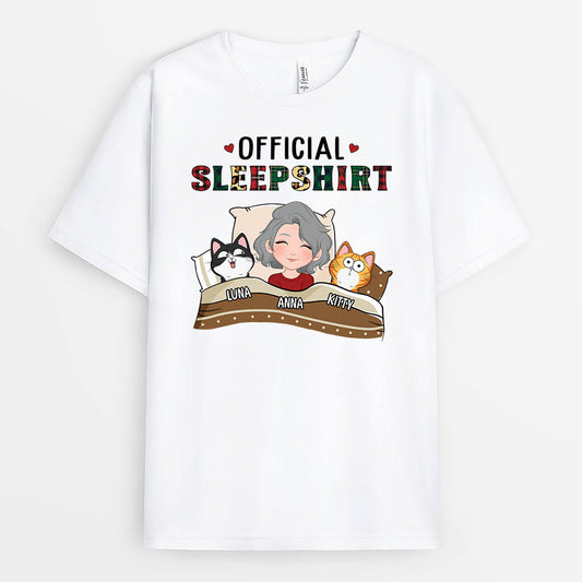 1549AUS2 personalized official sleepshirt with cat christmas t shirt