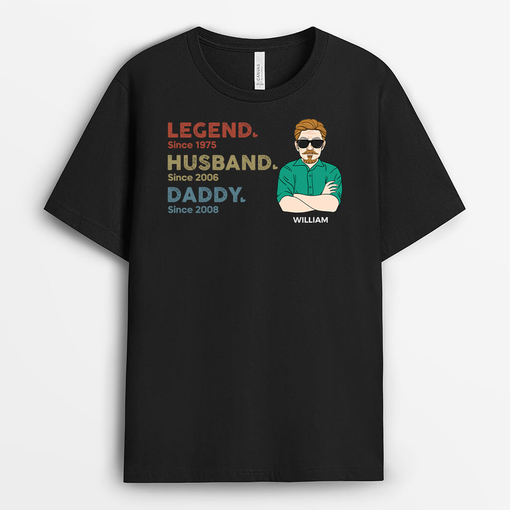 1550AUS2 personalized legend husband dad and papa since t shirt