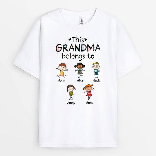 1555AUS1 personalized this mommy grandma belongs to pillow